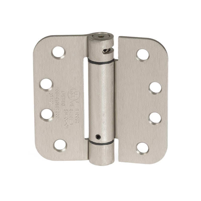 Ilyapa Self Closing Door Hinges, 2 Pack, Self Close, Satin Nickel Mortise Spring Hinge - 4 x 4 Inch for Doors with 5/8" Radius Corners - Image 1
